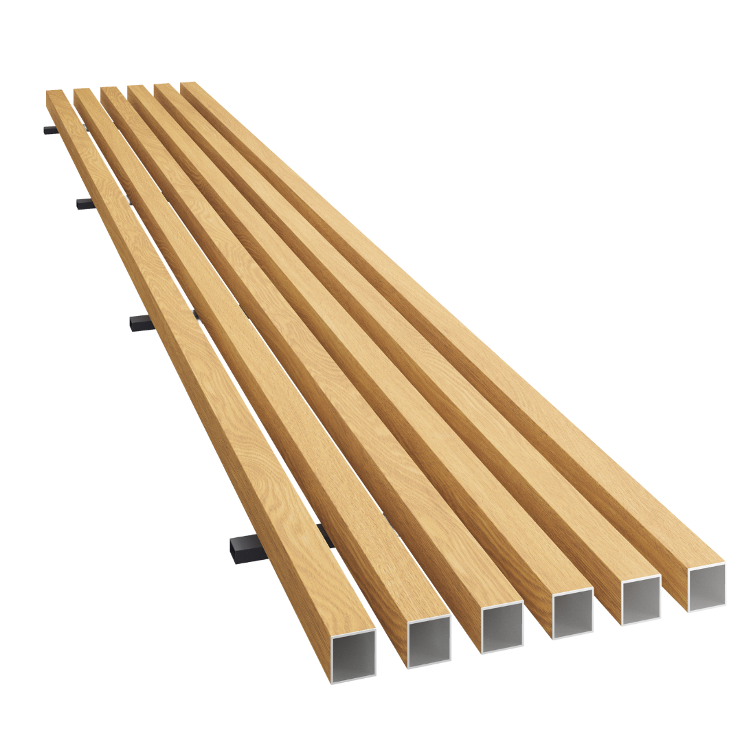 LAMELE ALUMINIOWE ELEWACYJNE - PANEL 6 LAMELI - DĄB MIODOWY