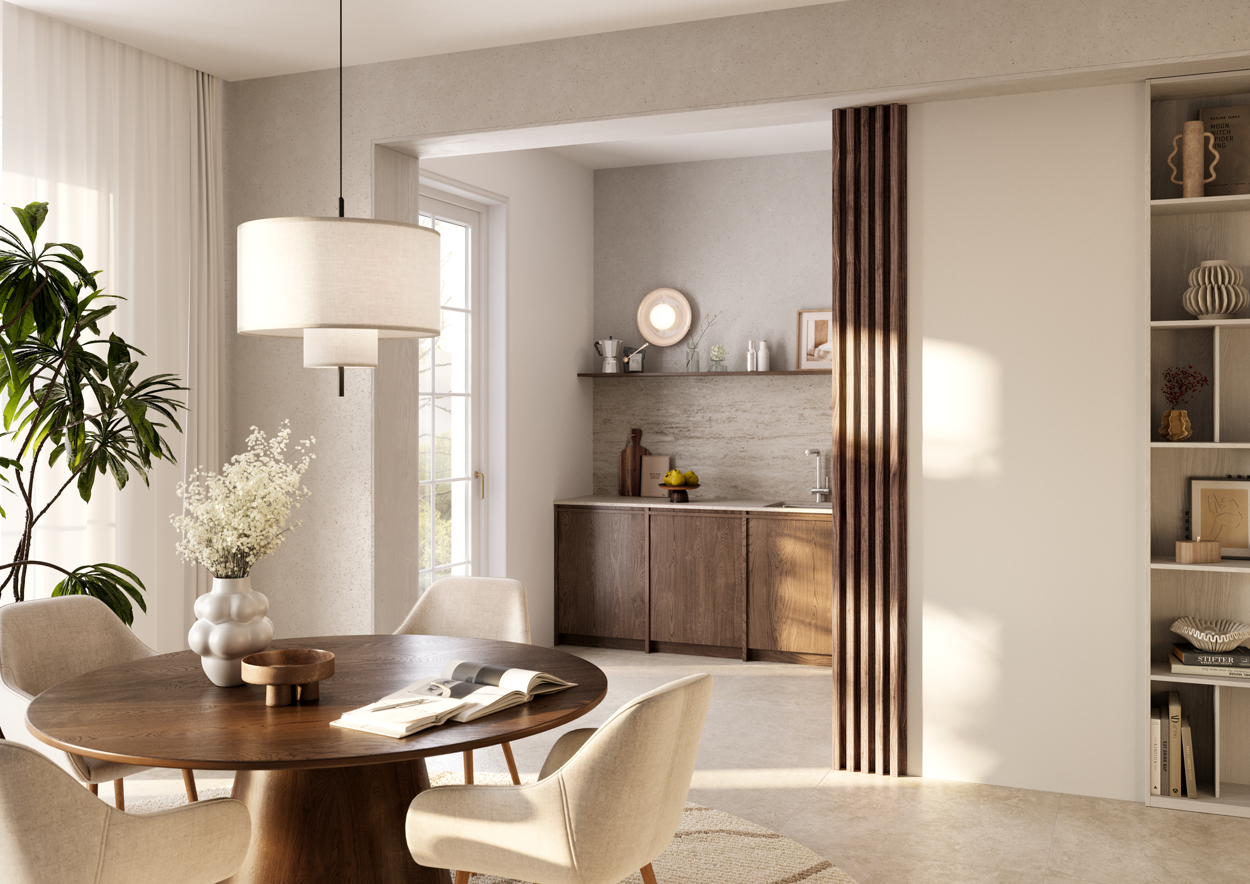 LAMELE SLIM NA FORNIROWANEJ PŁYCIE MDF - FORNIR ORZECH AMERYKAŃSKI