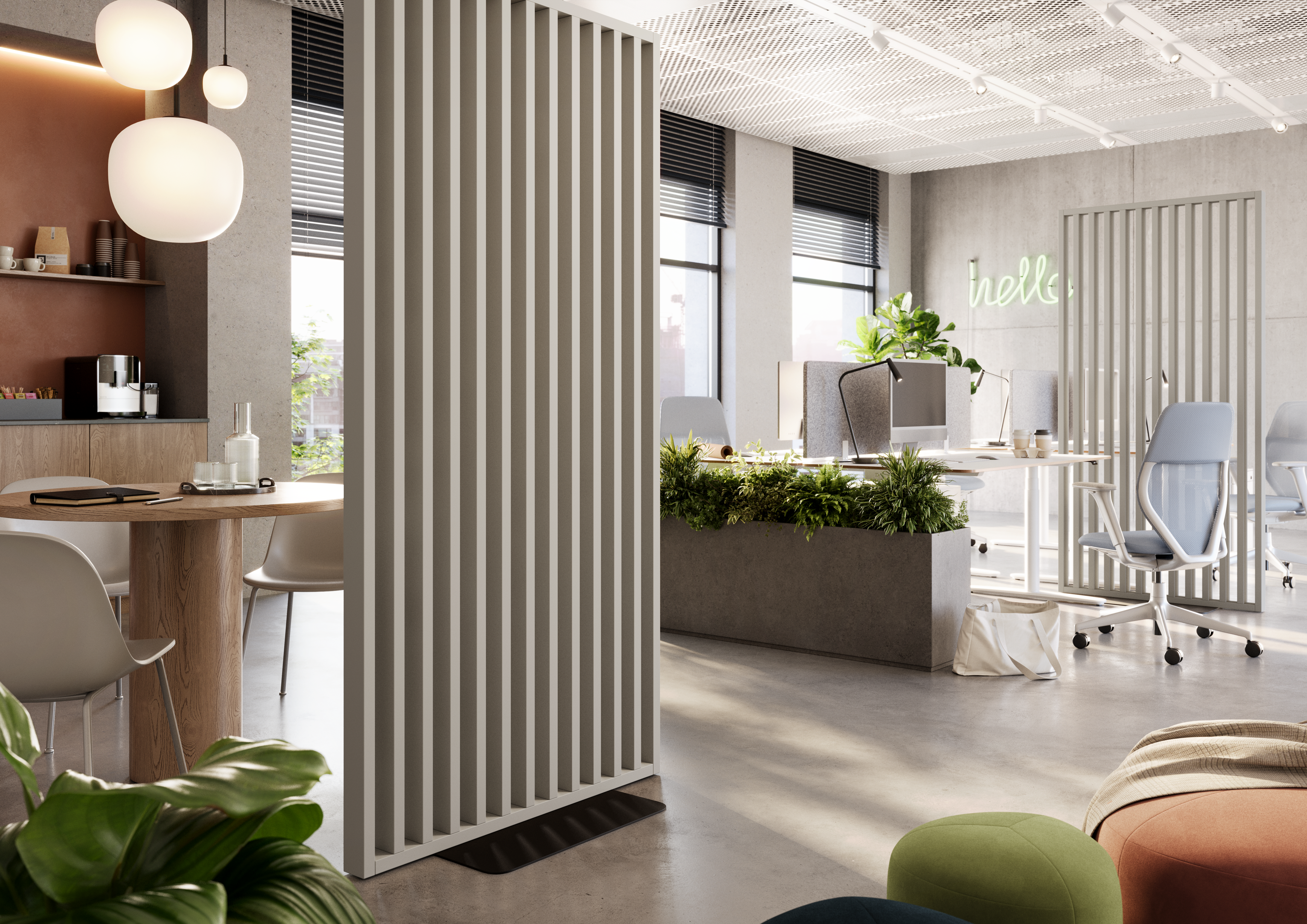 ŚCIANKA DZIAŁOWA Z PODSTAWĄ - GOTOWY ZESTAW - PIASKOWY BEŻ