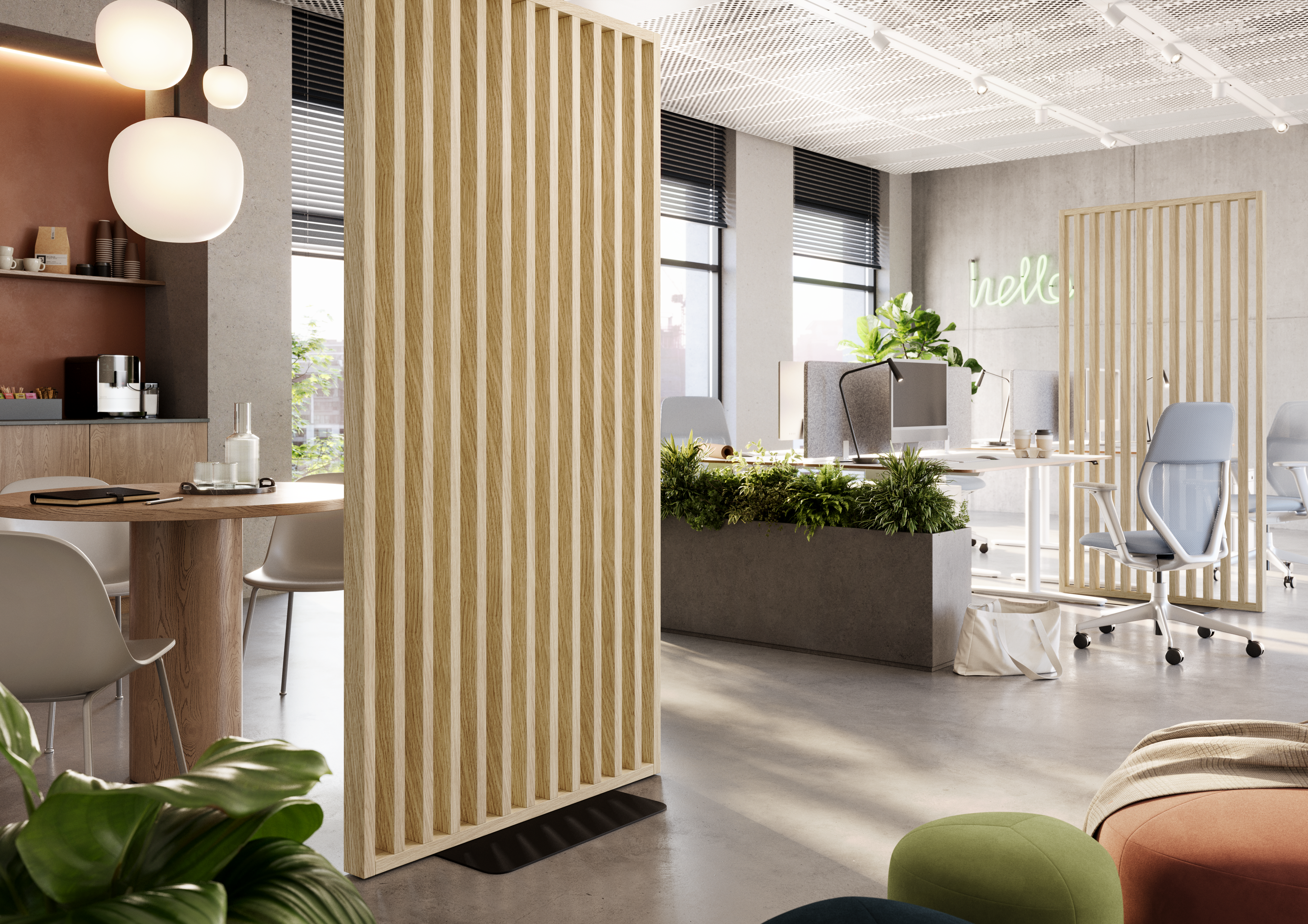 ŚCIANKA DZIAŁOWA Z PODSTAWĄ - GOTOWY ZESTAW - DĄB EUROPEJSKI CPL