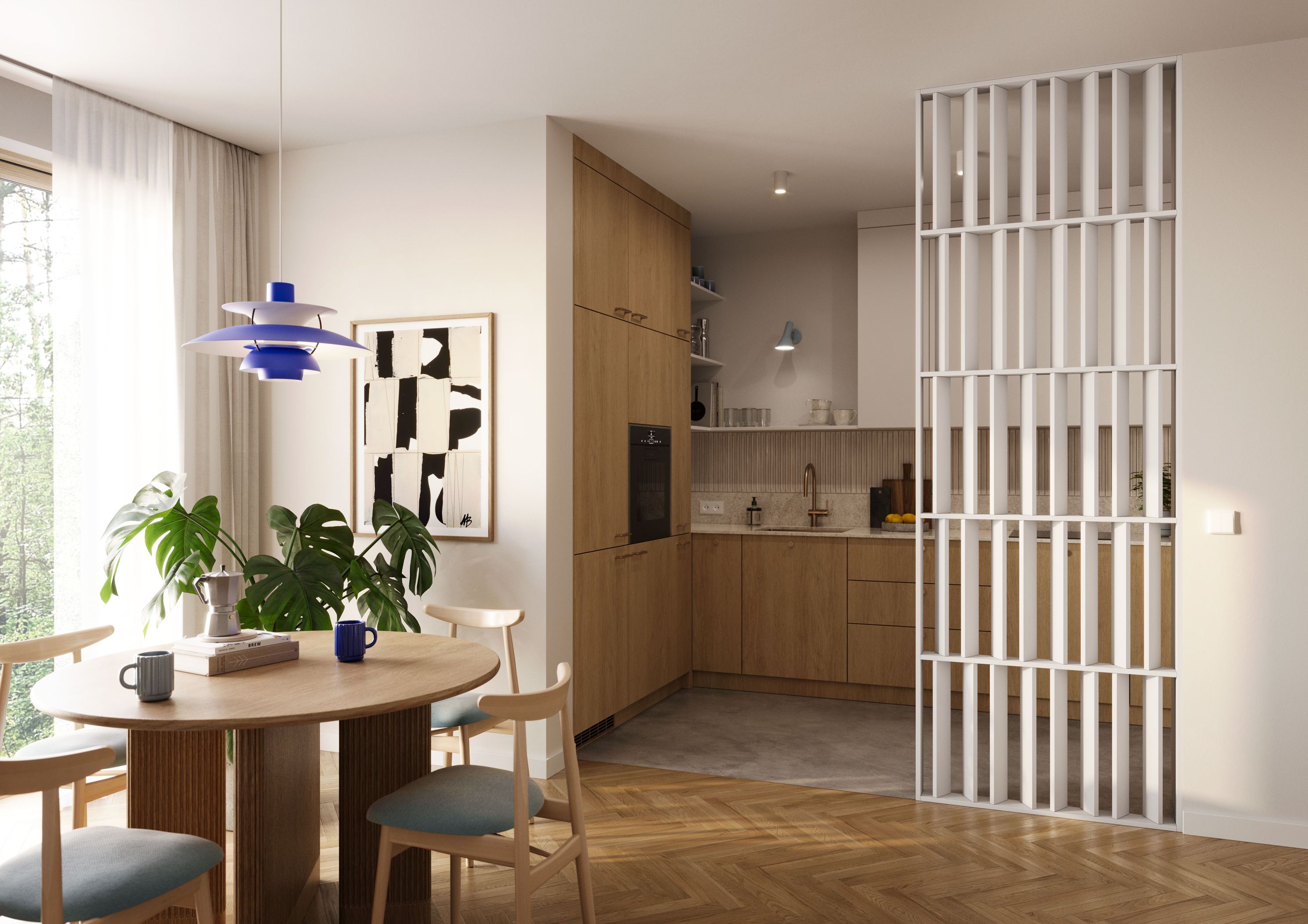 ŚCIANKA JAPANDI - BIAŁY MAT - LAMELE3D