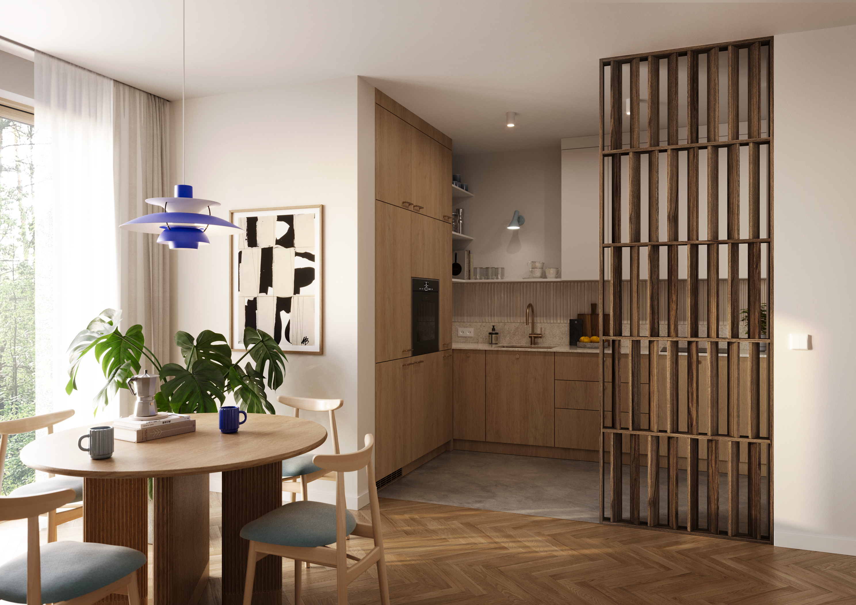 ŚCIANKA JAPANDI - Orzech Klasyczny - LAMELE3D