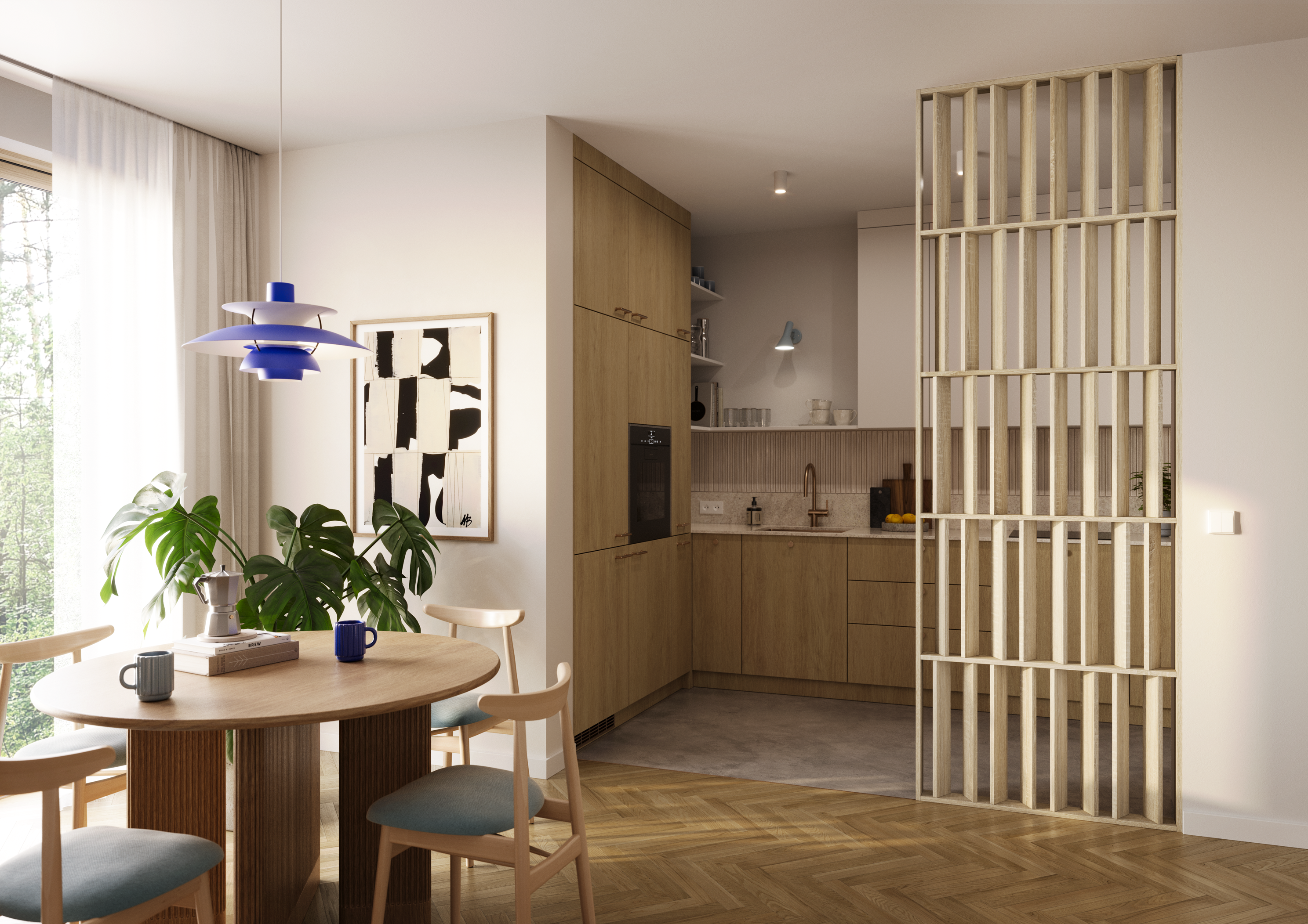 ŚCIANKA JAPANDI - Dąb sonoma - LAMELE3D