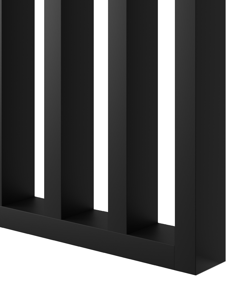 ŚCIANKA Z LAMELI - GOTOWY ZESTAW - CZARNY MAT - LAMELE3D