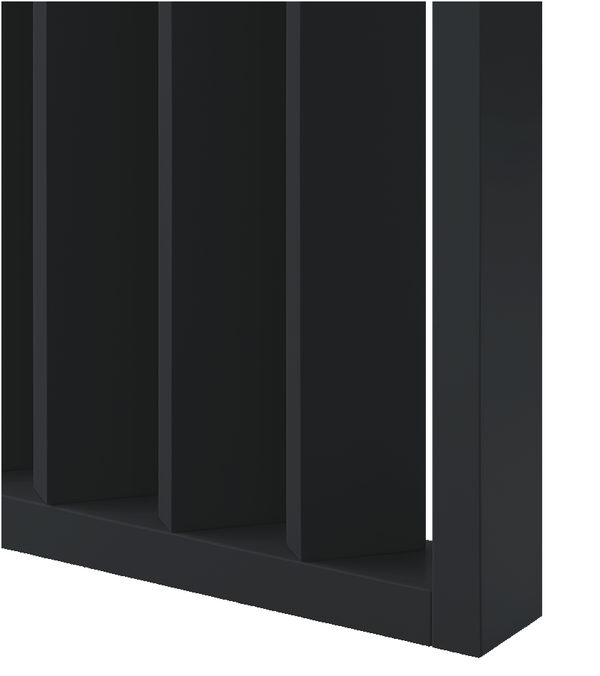 ŚCIANKA Z LAMELI - GOTOWY ZESTAW - CZARNY MAT - LAMELE3D