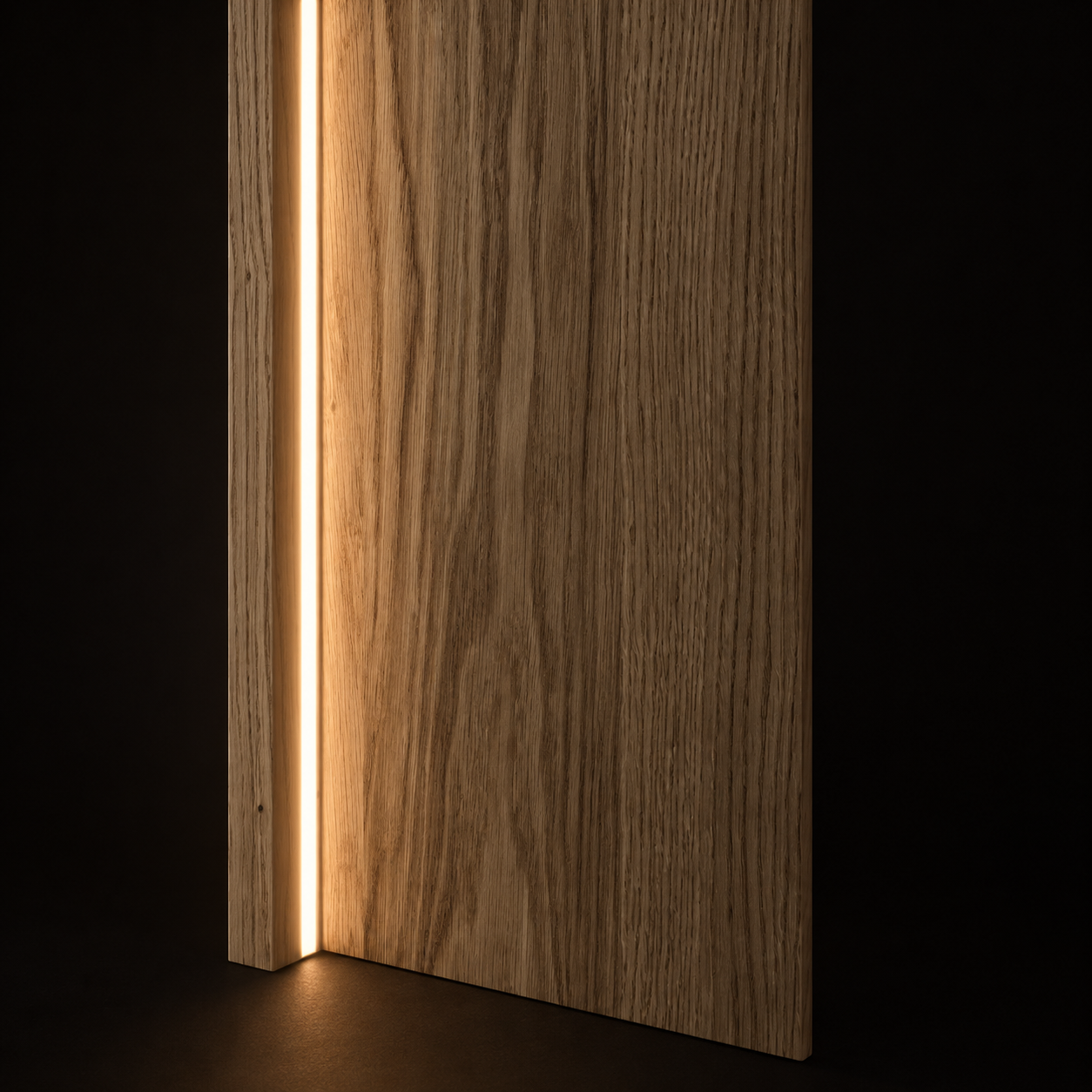 Panel Japandi LED - Fornir dębowy