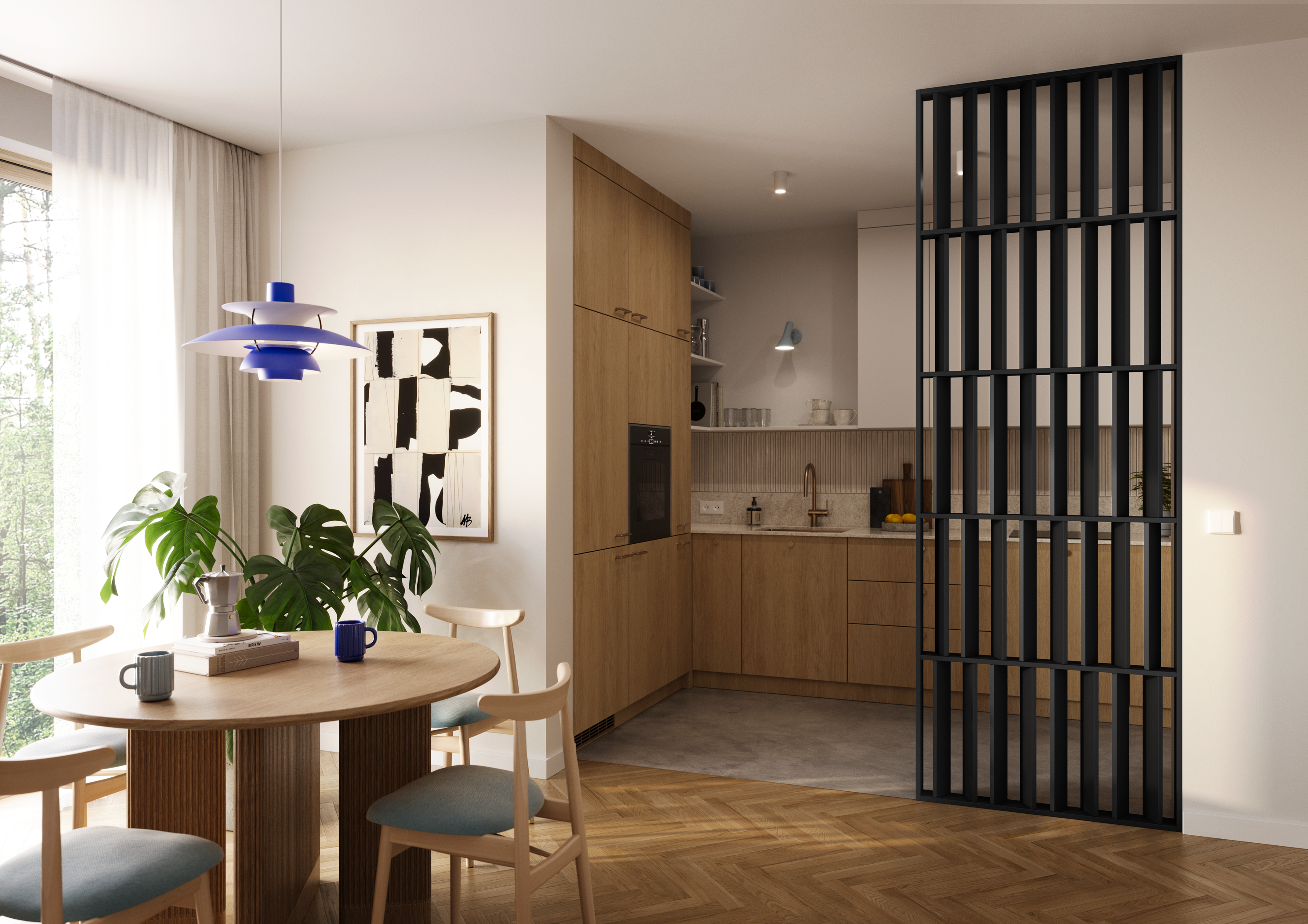 ŚCIANKA JAPANDI - CZARNY MAT - LAMELE3D